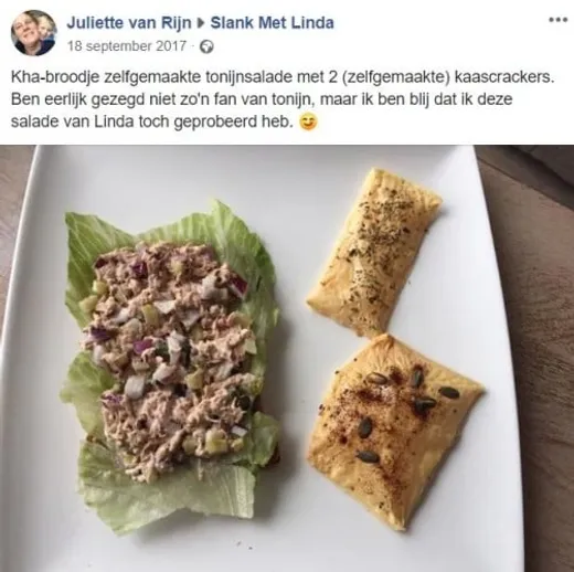 Bericht van een deelnemer op Facebook of in het forum