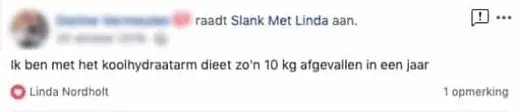 Bericht van een deelnemer op Facebook of in het forum