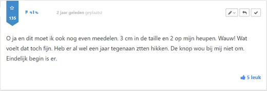 Bericht van een deelnemer op Facebook of in het forum