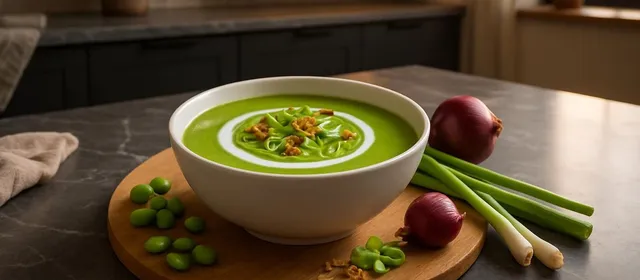 Foto bij: edamamesoep met kokosmelk