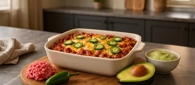 Foto bij: mexicaanse ovenschotel met gehakt