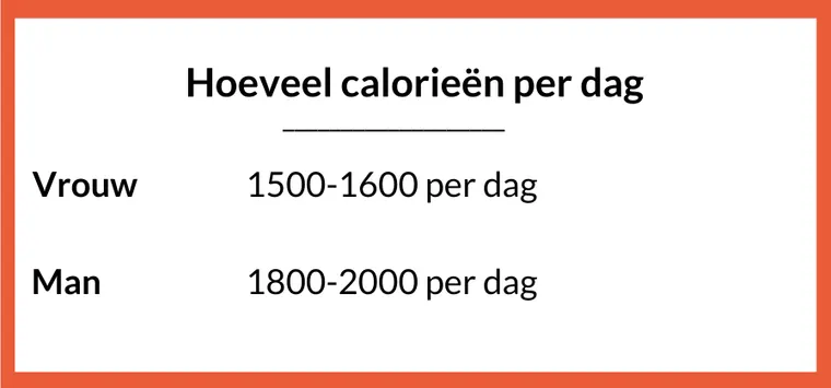 hoeveel calorieën per dag om af te vallen